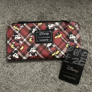 Loungefly Mickey Mouse Red Plaid Wallet